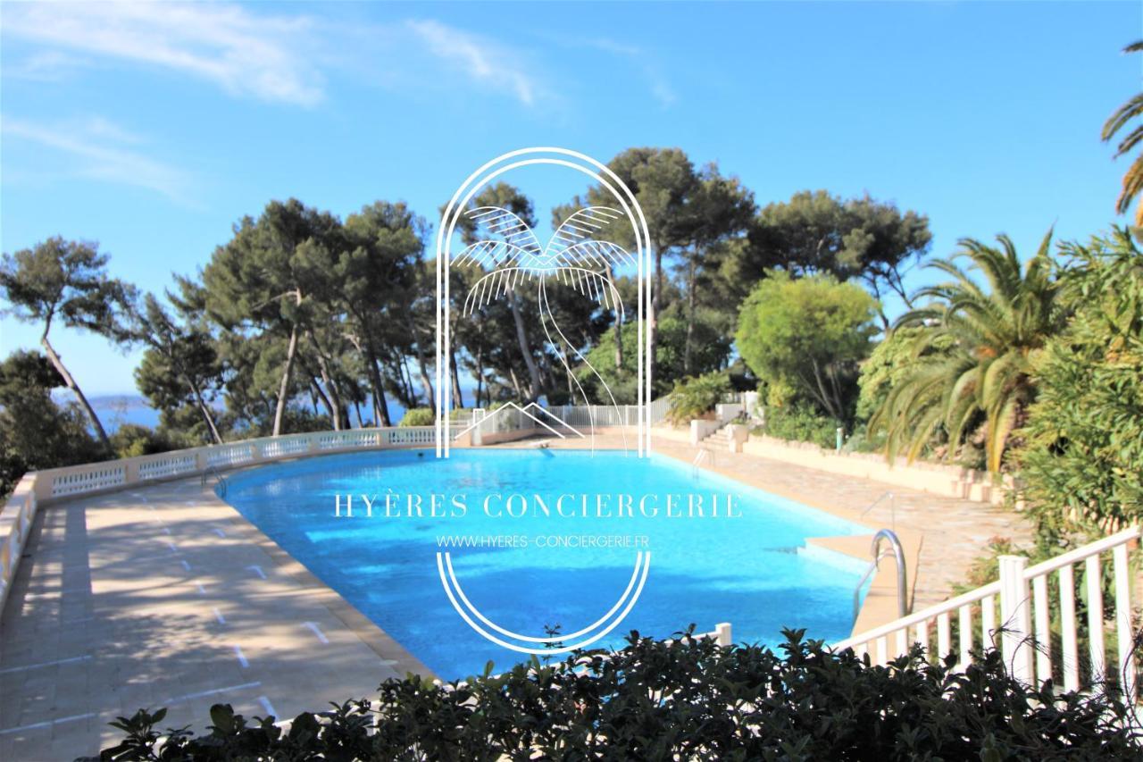 T3 Standing-Splendide Vue Mer - Piscine Parking By Hc Apartment Hyeres Bagian luar foto